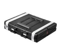 VEVOR Custodia Rack 2U Profondità 488,95 mm Custodia da Trasporto Guscio in ABS con Maniglia, Chiusure a Farfalla Impieghi Pesanti, Pannelli Frontali Posteriori Rimovibili, per Amplificatori, Mixer