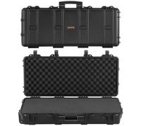 VEVOR Custodia Rigida per Fucile Dimensioni Esterne da 97,8 cm, Custodia per Fucile Lungo, 4 Strati di Schiuma Pretagliata con Ruote, Scatola per Armi IP67 Impermeabile Antipolvere, Nera