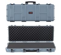 VEVOR Custodia Rigida per Fucile Dimensioni Esterni 1090x410x155 mm, Custodia per Fucile Lungo, Schiuma Pretagliate, Scatola per Armi Pistole IP67 Impermeabile Antipolvere, Colore Grigio