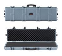 VEVOR Custodia Rigida per Fucile Dimensioni Esterni 1380x385x165 mm, Custodia per Fucile Lungo con Manico, Scatola per Armi Pistole IP67 Impermeabile Antipolvere per Trasporto, Colore Grigio