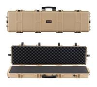 VEVOR Custodia Rigida per Fucile Dimensioni Esterni 1380x385x165 mm, Custodia per Fucile, Schiuma Pretagliate, Manici da Trasporto Scatola per Armi Pistole IP67 Impermeabile Antipolvere, Colore Cachi