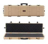 VEVOR Custodia Rigida per Fucile Dimensioni Esterni 1380x385x165 mm, Custodia per Fucile, Schiuma Pretagliate, Manici da Trasporto Scatola per Armi Pistole IP67 Impermeabile Antipolvere, Colore Cachi