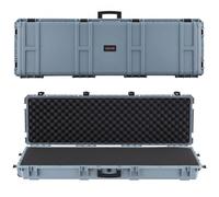 VEVOR Custodia Rigida per Fucile Dimensioni Esterni 139,1 x 43,5 x 18,8 cm, Custodia per Fucile Lungo, Scatola per Armi Pistole IP67 Impermeabile Antipolvere per Trasporto, Colore Grigio