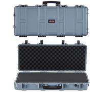 VEVOR Custodia Rigida per Fucile Dimensioni Esterni 978x420x173mm, Custodia per Fucile Lungo, 4 Strati di Schiuma Pretagliata, Scatola per Armi IP67 Impermeabile Antipolvere, Grigio