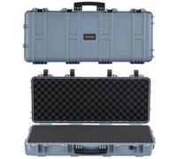 VEVOR Custodia Rigida per Fucile Dimensioni Esterni 978x420x173mm, Custodia per Fucile Lungo, 4 Strati di Schiuma Pretagliata, Scatola per Armi IP67 Impermeabile Antipolvere, Grigio