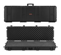 VEVOR Custodia Rigida per Fucile Lunghezza Interna 128 cm, Custodia Rigida per Armi Fucili Pistole Schiuma XPE Rimovibile Scatola per Armi Pistole IP67 Impermeabile Antipolvere con Ruote, Nero