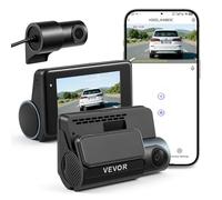 VEVOR Dash Cam per Auto Anteriore Posteriore, Mini Telecamera per Auto 4K+1080P, Dash Cam per Veicoli Doppio Canale Angolo di Visione Anteriore 123° Posteriore 125° Risoluzione Schermo 640 x 360 px