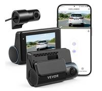 VEVOR Dash Cam per Auto Anteriore Posteriore, Mini Telecamera per Auto 4K+1080P, Dash Cam per Veicoli Doppio Canale Angolo di Visione Anteriore 123° Posteriore 125° Risoluzione Schermo 640 x 360 px