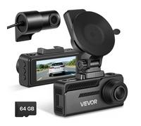 VEVOR Dash Cam per Auto Anteriore Posteriore, Mini Telecamera per Auto 4K+1080P Scheda da 64 GB, Dash Cam per Veicoli Doppio Canale Risoluzione Schermo 960 x 376 px, GPS Integrato, Modalità Parcheggio