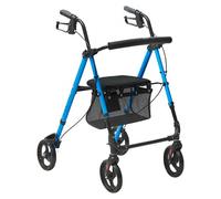 VEVOR Deambulatore per anziani disabili, Deambulatore pieghevole in alluminio leggero con sedile e maniglia regolabili, Deambulatore per mobilità all'aperto con ruote da 8" capacità 300 libbre