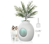 VEVOR Decorazione per Lettiera Gatti con Sistema Controllo Odori, Ampio Ingresso 9,48 Pollici, Copertura con Illuminazione Decorativa per Soggiorno e Balcone