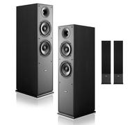 VEVOR Diffusori da Pavimento, Altoparlante a Torre a 2 Vie con Doppi Woofer da ca. 165 mm, Picco da 400 W, Involucro in MDF, Risposta in Frequenza da 65 Hz a 20 kHz, per Audio Domestico, Coppia