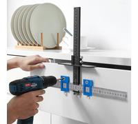 VEVOR Localizzatore di Punzoni per Foratura per Maniglie delle Porte Mobili, Dima di Posizionamento Foratura per Armadietti, Guida per Foratura per Armadietti Casseti in Lega di Alluminio Acciaio Inox