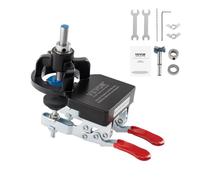 VEVOR Dima per Foratura Cerniera di Legno Falegnamerie 35cm in Lega d'Alluminio, Modello di Foratura Cerniera con 2 Morsetti, Kit di Utensili l'Installazione di Porte, Armadi Mobili per Carpenteria