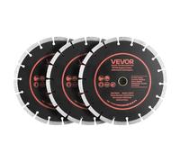 VEVOR Dischi Diamantati da 230 mm, Set da 3 Lame per Scanalatrice con Foro da 22,2 mm, Segmenti Diamantati ad Alta Durezza, Anima in Acciaio 65Mn, Taglio a Secco e a Umido, per Calcestruzzo e Pietra