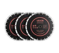 VEVOR Dischi Diamantati da 306 mm, 3 Pezzi, Lame per Scanalatrice con Foro da 25,4 mm, Segmenti Diamantati ad Alta Durezza, Anima in Acciaio 65Mn, Taglio a Secco e a Umido, per Calcestruzzo e Cemento