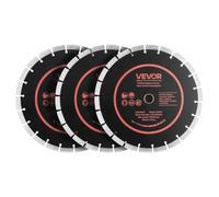 VEVOR Dischi Diamantati da 306 mm, 3 Pezzi, Lame per Scanalatrice con Foro da 25,4 mm, Segmenti Diamantati ad Alta Durezza, Anima in Acciaio 65Mn, Taglio a Secco e a Umido, per Calcestruzzo e Cemento