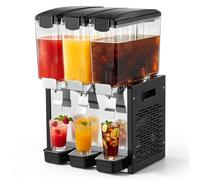 VEVOR Dispenser Bevande Fredde Commerciale 3 Serbatoi 3x10 L Acciaio Inox Distributore da Banco, Temperatura di Raffreddamento da 7℃ a 12℃, Succhi di Frutta, Tè Freddo, Ristorante, Hotel, Catering