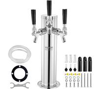 VEVOR Dispenser per Torre Spillatore Birra alla Spina Triplo Rubinetto in Acciaio Inossidabile, Tubi Preassemblati e Canne per Rubinetti a Chiusura Automatica per Feste, Bar, Pub, Ristoranti