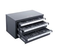 VEVOR Dispenser Cassetta per Punte da Trapano 27 Scomparti A-Z, Scatola Cassetti per Punte da Trapano 3 Cassetti per Trapano 37,5x20x20 cm Impilabile Conservazione di Punte da Trapano Officina Garage