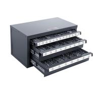 VEVOR Dispenser Cassetta per Punte da Trapano 29 Scomparti da 1,6 mm a 12,7 mm, Scatola Cassetti per Punte da Trapano 3 Cassetti per Trapano 375 x 200 x 200 mm Impilabile Conservazione da Officina Gar