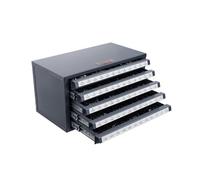 VEVOR Dispenser Cassetta per Punte da Trapano 60 Scomparti Etichettati #1-#60, Scatola per Punte da Trapano 5 Cassetti per Trapano 37,5x20x20 cm Impilabile Conservazione di Punte da Trapano Officina