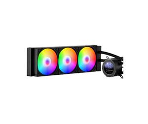 VEVOR Dissipatore di Calore a Liquido per CPU, 3 Ventole PWN da 120 mm e Pompa, con Display LCD da 402 x 120 x 56 mm e Luce ARGB, per Intel 115X/1366/2011/1700/1200, AMD AM4/AM5, Nero