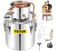 VEVOR Distillatore Alcol con Pompa d'Acqua per Uso Domestico in Acciaio Inox da 50L, Alambicco Distillatore per Vino Liquore Grappa a Casa Uso Domestico con Pompa d'Acqua, Kit per Distillazione Alcol