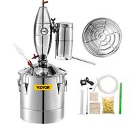 VEVOR Distillatore Caldaia per Acqua Distillata da 20L, Caldaia per Acqua Alcol Grappa Liquore da Distillazione, Serbatoio da Fermentazione per Fermentare Bevande Acqua Vino Liquore in Acciaio Inox