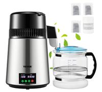 VEVOR Distillatore d'Acqua Domestico 4L a 750 W d'Argento con Pannello Digitale