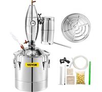 VEVOR Distillatore di Alcol, 30 Litri Distillatore di Bevande Alcool, Caldaie da Birra Vino Grappa Liquori, Kit per Produzione di Birra Fatto in Casa, Acciaio Inossidabile Moonshine Distiller