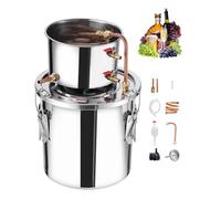 VEVOR STDB-10L-U Distillatore di Alcol, Acciaio Inossidabile, Argento