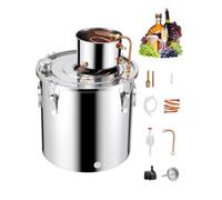 VEVOR Distillatore di Alcool 50 L Distillatore di Alcool Acqua in Acciaio Inossidabile con Bobina di Rame, Kit di Fermentazione per Raffinazione Birra Fatta in Casa con Termometro e Pompa, Argento