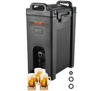VEVOR Distributore per Bevande Isotermico con Rubinetto di Erogazione Capienza ca. 18,9L Materiale Alimentare per Buffet Festa Evento, Contenitore Isotermico per Distribuzione Bevande Calde/Fredde