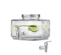 VEVOR Distributore di Bevande 3 L per Feste, Distributore di Succhi in Vetro con Rubinetto Antigoccia e Coperchio, Contenitore di Tè Freddo, Limonata, Succo d'Acqua per Ristoranti, Hotel e Feste