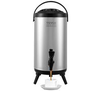 VEVOR Distributore di Bevande Commerciali, Distributore Succhi 2 x 18 L 370 W, Macchina Bevande in Acciaio Inox 304 Uso Alimentare, Temperatura Raffreddamento 7-12 °C, per Bevande Fredde, Ristoranti