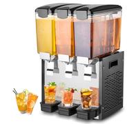 VEVOR Distributore di Bevande Commerciali, Distributore Succhi 3 x 10 L 440 W, Macchina Bevande in Acciaio Inox 304 Uso Alimentare, Temperatura Raffreddamento 7-12 °C, per Bevande Fredde, Ristoranti