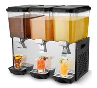 VEVOR Distributore di Bevande Commerciali, Distributore Succhi 3 x 18 L 512 W, Macchina Bevande in Acciaio Inox 304 Uso Alimentare, Temperatura Raffreddamento 7-12 °C, per Bevande Fredde, Ristoranti