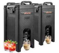VEVOR Distributore di Bevande Isolato da 19 L Distributore di Bevande Calde e Fredde con Rubinetto e Maniglia, per Tè, Caffè e Acqua in Bar e Ristoranti, 2 Pezzi, Nero, Isolamento a Lunga Durata