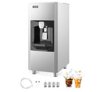 VEVOR Distributore di Ghiaccio Contenitore per Ghiaccio Capacità max. 80 kg ca., Erogazione Automatica del Ghiaccio da 9 kg/min con Tritaghiaccio, Piedini Regolabili in Altezza, per Hotel, Hotel