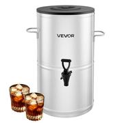 VEVOR Distributore di Tè Freddo da 15 L Distributore di Bevande Isolato in Acciaio Inox 304 con Rubinetto e Maniglia, per Bevande Calde e Fredde, per Caffè e Acqua in Bar e Ristoranti