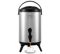 VEVOR Distributore per Bevande Isotermico con Rubinetto di Erogazione Capienza ca. 7,6L Materiale Acciaio Inox per Buffet Festa Evento, Contenitore Isotermico per Distribuzione Bevande Calde/Fredde