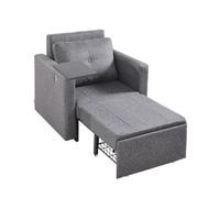 VEVOR Divano Letto Convertibile Singolo da Soggiorno con Tasca Laterale Cuscino Bracciolo, Poltrona Reclinabile Singola Schienale Regolabile, Divano Letto Estraibile per Camera da Letto Casa, Grigio