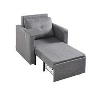 VEVOR Divano Letto Convertibile Singolo da Soggiorno con Tasca Laterale Cuscino Bracciolo, Poltrona Reclinabile Singola Schienale Regolabile, Divano Letto Estraibile per Camera da Letto Casa, Grigio