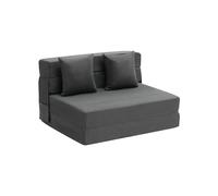 VEVOR Divano Letto Pieghevole con 2 Cuscini e Fodera Lavabile, Poltrona Letto Trasformabile in Memory Foam ad Alta Densità 25D, Divano Futon per Soggiorno, Camera da Letto, Grigio Scuro Singolo