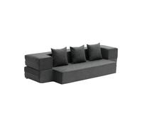 VEVOR Divano Letto Pieghevole con 3 Cuscini e Fodera Lavabile, Poltrona Letto Trasformabile in Memory Foam ad Alta Densità 25D, Divano Futon per Soggiorno, Camera da Letto, Grigio Scuro Singolo