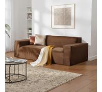 VEVOR Divano Moderno in Velluto a Coste Lunghezza 211 cm con Sedute Profonde, Divano con Braccioli Larghi 254mm, Poltrona Relax in Peluche per Soggiorno, Camera da Letto, Marrone