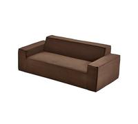 VEVOR Divano Moderno in Velluto a Coste Lunghezza 211 cm con Sedute Profonde, Divano con Braccioli Larghi 254mm, Poltrona Relax in Peluche per Soggiorno, Camera da Letto, Marrone