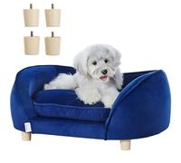 VEVOR Divano per Animali Domestici 71 x 50,5 x 30 cm Divano per Cani Gatti di Taglia Media, Divano Letto per Cani Morbido Vellutato, Divano per Cani Gatti Domestici Capacità di Carico 37 kg Blu Scuro