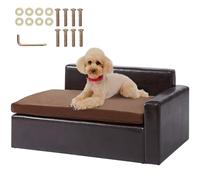 VEVOR Divano per Animali Domestici 710 x 505 x 335 mm Divano per Cani Gatti Taglia Media, Divano Letto per Cani Morbida Pelle, Divano per Cani Domestici capacità Carico 50 kg Nero, Peso Divano 8,2 kg